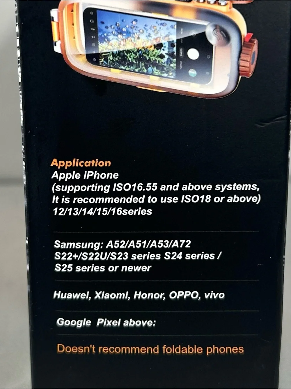 Jaroco Orange 15M/49ft Waterproof Diving Case For iPhone/Samsung Brands